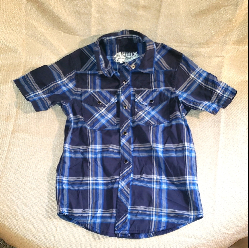 Helix Blue Plaid Button Up